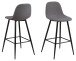 Barhocker >Wilma< (2er-Set) in Grau, Stoff, Stahl - 43,5x91x48,5cm (BxHxT)