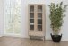 Standvitrine >Nagano< in Eiche weiss pigmentiert, MDF - 80x178x37cm (BxHxT)