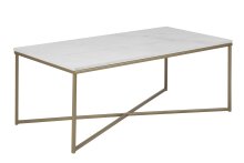 Couchtisch >Alisma< in weiss, Marmor - 120x46x60cm (BxHxT)