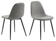 Polsterstuhl >Wilma< (4er-Set) in Grau, Stoff, Stahl - 44,5x84x56cm (BxHxT)