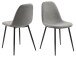 Polsterstuhl >Wilma< (4er-Set) in Grau, Stoff, Stahl - 44,5x84x56cm (BxHxT)