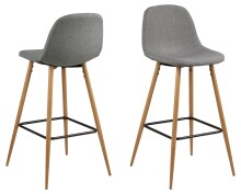 Barhocker >Wilma< (2er-Set) in Grau, Stoff, Eiche,...