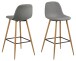 Barhocker >Wilma< (2er-Set) in Grau, Stoff, Eiche, Stahl - 46,6x101x51cm (BxHxT)