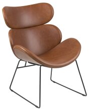 Polsterstuhl >Cazar< in Braun, Polyurethan, Stahl - 69x90,5x78,5cm (BxHxT)