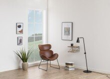 Polsterstuhl >Cazar< in Braun, Polyurethan, Stahl -...