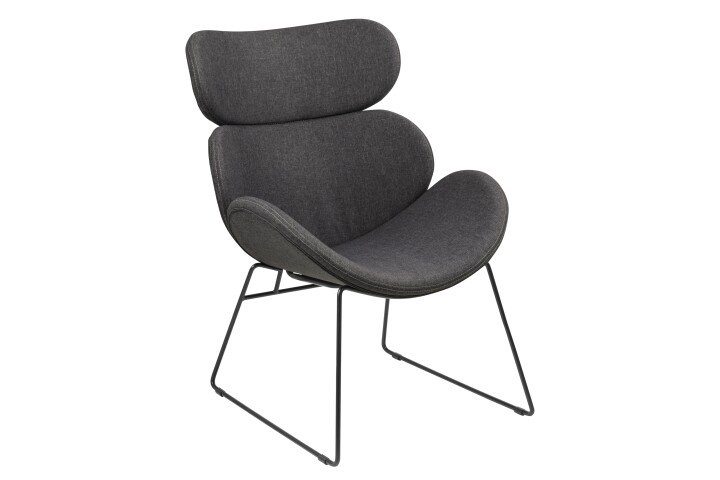 Polsterstuhl >Cazar< in Grau, Stoff, Stahl - 69x90,5x78,5cm (BxHxT)