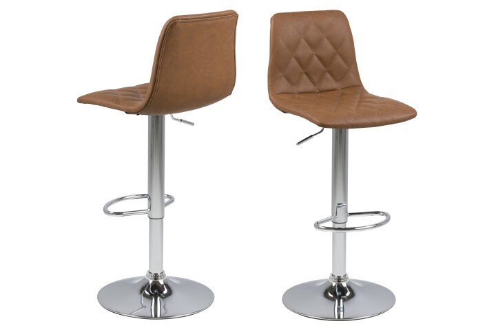 Drehhocker >Emu< in Braun, Polyurethan, Stahl - 40x110x48,5cm (BxHxT)