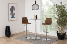Drehhocker >Emu< in Braun, Polyurethan, Stahl - 40x110x48,5cm (BxHxT)
