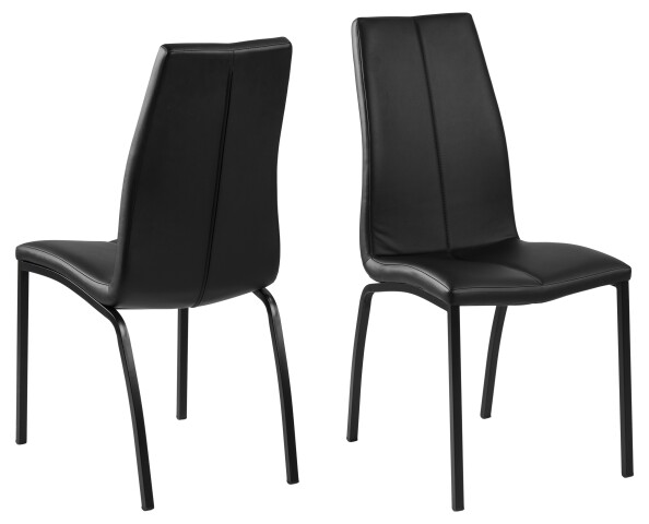 Esszimmerstuhl >Asama< (4er-Set) in schwarz - 43,5x95x57 (BxHxT)