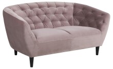 2-Sitzer >Ria< in dusty rose, Stoff, Rubberwood -...