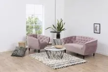 2-Sitzer >Ria< in dusty rose, Stoff, Rubberwood -...