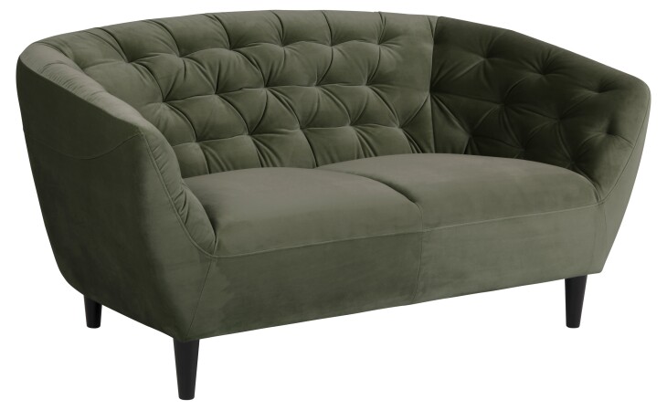 2-Sitzer >Ria< in waldgrün, Stoff, Rubberwood - 150x78x84cm (BxHxT)
