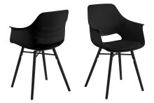 Schalenstuhl >Ramona< (2er-Set) in schwarz -...