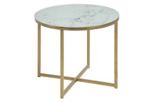 Beistelltisch >Alisma< in weiss, gold, Glas, Stahl...