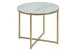 Beistelltisch >Alisma< in weiss, gold, Glas, Stahl - 42x50cm (HxD)
