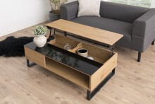 Couchtisch >Azalea< in schwarz, MDF, Stahl -...