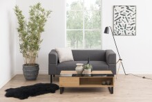 Couchtisch >Azalea< in schwarz, MDF, Stahl - 110x35x60cm (BxHxT)