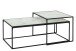 Satztisch >Bolton< in weiss, matt schwarz, Glas, Stahl - 100x43x55cm (BxHxT)