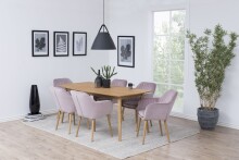 Armlehnstuhl >Emilia< in dusty rose, Stoff -...