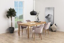 Armlehnstuhl >Emilia< in dusty rose, Stoff - 57x83x61cm (BxHxT)