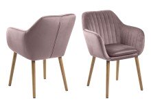 Armlehnstuhl >Emilia< in dusty rose, Stoff -...