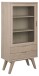 Standvitrine >A-Line< in Eiche weiss pigmentiert - 72x145x36cm (BxHxT)