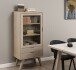 Standvitrine >A-Line< in Eiche weiss pigmentiert - 72x145x36cm (BxHxT)