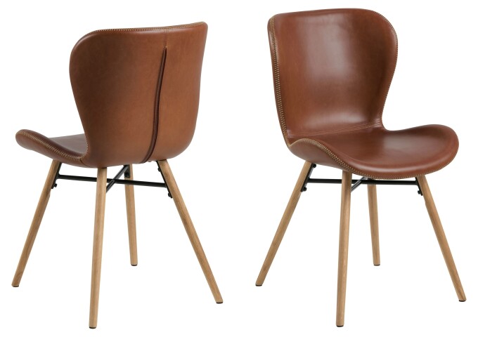 Esszimmerstuhl >Batilda -A1< (2er-Set) in Braun - 47x82,5x53 (BxHxT)