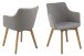 Armlehnstuhl >Bella< (2er-Set) in Grau, Polyester - 62x80x59cm (BxHxT)