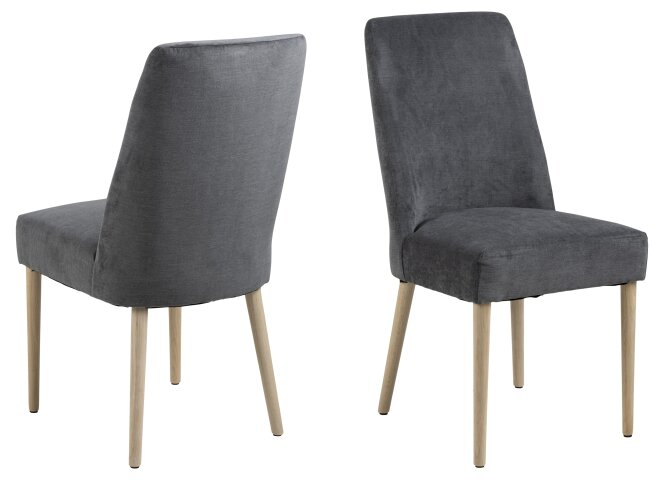 Polsterstuhl >Misty< (2er-Set) in anthrazit, Polyester - 47,5x95,5x63,5 (BxHxT)