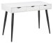 Schreibtisch >Neptun< in weiss, matt schwarz, MDF, Stahl - 110x77,1x50cm (BxHxT)