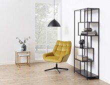 Satztisch >Alisma< in weiss, gold, Glas, Stahl - 45x50x45cm (BxHxT)
