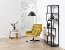 Satztisch >Alisma< in weiss, gold, Glas, Stahl - 45x50x45cm (BxHxT)