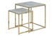 Satztisch >Alisma< in weiss, gold, Glas, Stahl - 45x50x45cm (BxHxT)