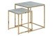 Satztisch >Alisma< in weiss, gold, Glas, Stahl - 45x50x45cm (BxHxT)