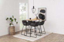 Barhocker >Lisa< (2er-Set) in Grau, Polyester, Stahl - 52x100x53cm (BxHxT)