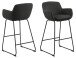 Barhocker >Lisa< (2er-Set) in Grau, Polyester, Stahl - 52x100x53cm (BxHxT)