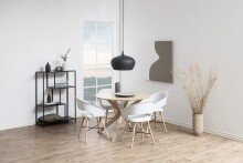 Esstisch >I_Duncan< in Eiche matt weiss pigmentiert, MDF - 75x105cm (HxD)