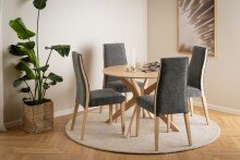 Esstisch >I_Duncan< in Eiche matt weiss pigmentiert, MDF - 75x105cm (HxD)