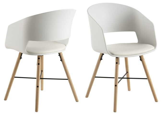 Armlehnstuhl >I_Luna< (2er-Set) in weiss, Polyurethan - 51,5x80,5x52cm (BxHxT)
