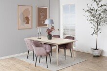 Armlehnstuhl >Emilia< in dusty rose, Polyester, Stahl - 57x83x61cm (BxHxT)