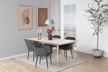 Armlehnstuhl >Emilia< in Grau, Polyester, Stahl - 57x83x61cm (BxHxT)