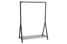Garderobenständer >Brent< in schwarz, Stahl - 117x165x59cm (BxHxT)