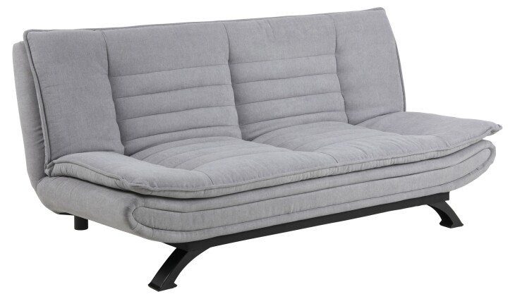 Schlafsofa >Faith< in Grau, Stoff, Stahl - 196x91x98cm (BxHxT)