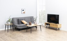 Schlafsofa >Faith< in Grau, Stoff, Stahl - 196x91x98cm (BxHxT)