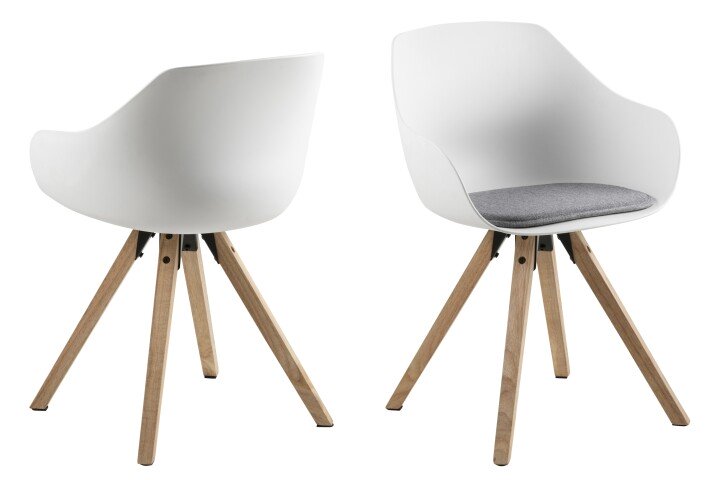 Schalenstuhl >Tina< (2er-Set) in Grau - 56,5x80,5x53 (BxHxT)