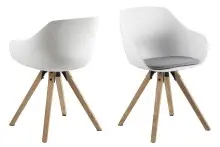 Schalenstuhl >Tina< (2er-Set) in Grau -...