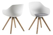 Schalenstuhl >Tina< (2er-Set) in Grau -...