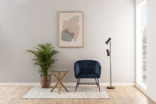 Polsterstuhl >Ramsey< in marineblau, Polyester, Stahl - 72x76x67cm (BxHxT)