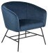 Polsterstuhl >Ramsey< in marineblau, Polyester, Stahl - 72x76x67cm (BxHxT)